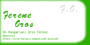 ferenc oros business card